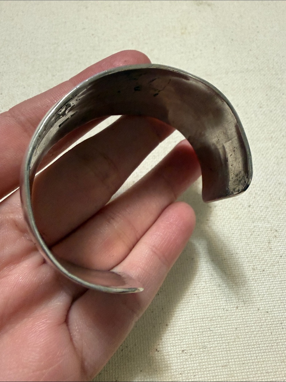 Sterling Silver Handmade Wide Cuff Bracelet - Picture 3 of 11